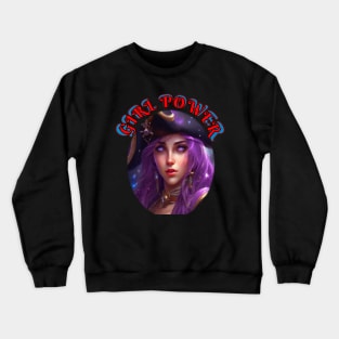 Girl power,purple eyed pirate coxswain Crewneck Sweatshirt